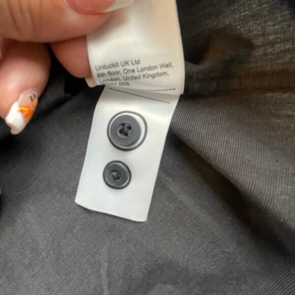 Black Stone Untuckit Large Button Down Dress Shirt Long Sleeve - Picture 6 of 7